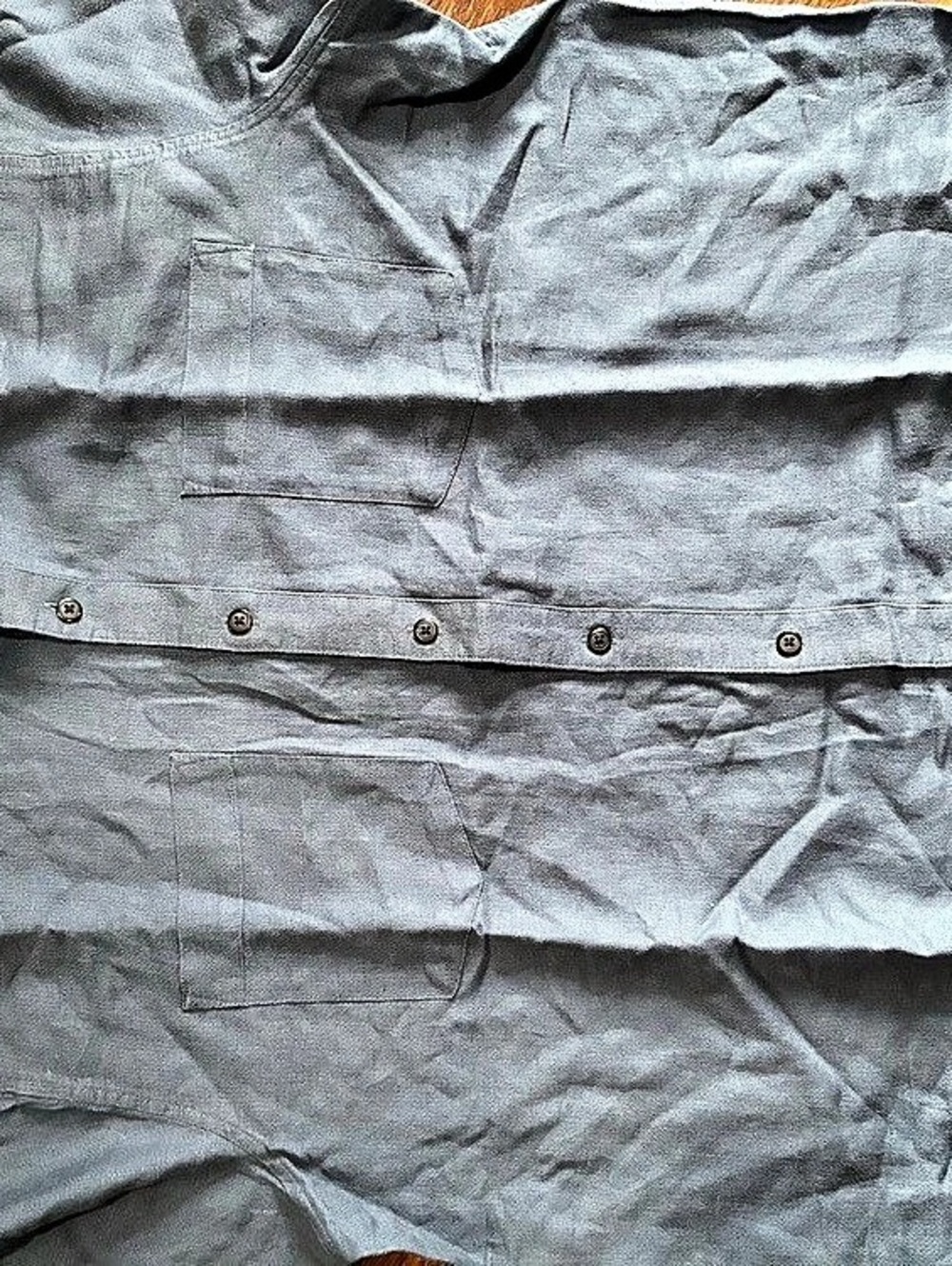 REI Blue 55% Linen 45% Cotton Button Up Shirt Size XL